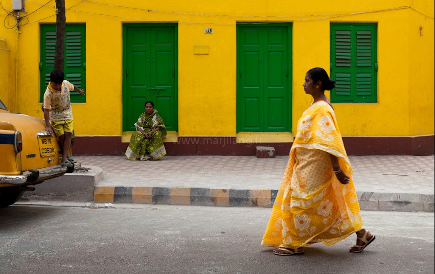 Street in Calcutta by Marji Lang