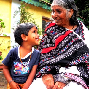 Toda Tribe Old Woman and Child