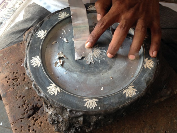 Bidriware Platter in Process